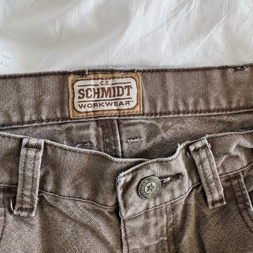 C.E. Schmidt Workwear Carpenter Pants Brown Canvas Utility 34x30 - Picture 4 of 12